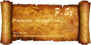 Paskusz Szimóna névjegykártya